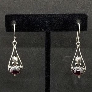 Purple jewel teardrop heart earrings 💜